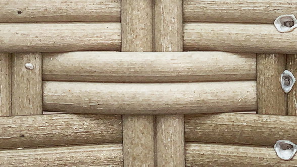 polyrattan rond / semi-rond (couleur sable)