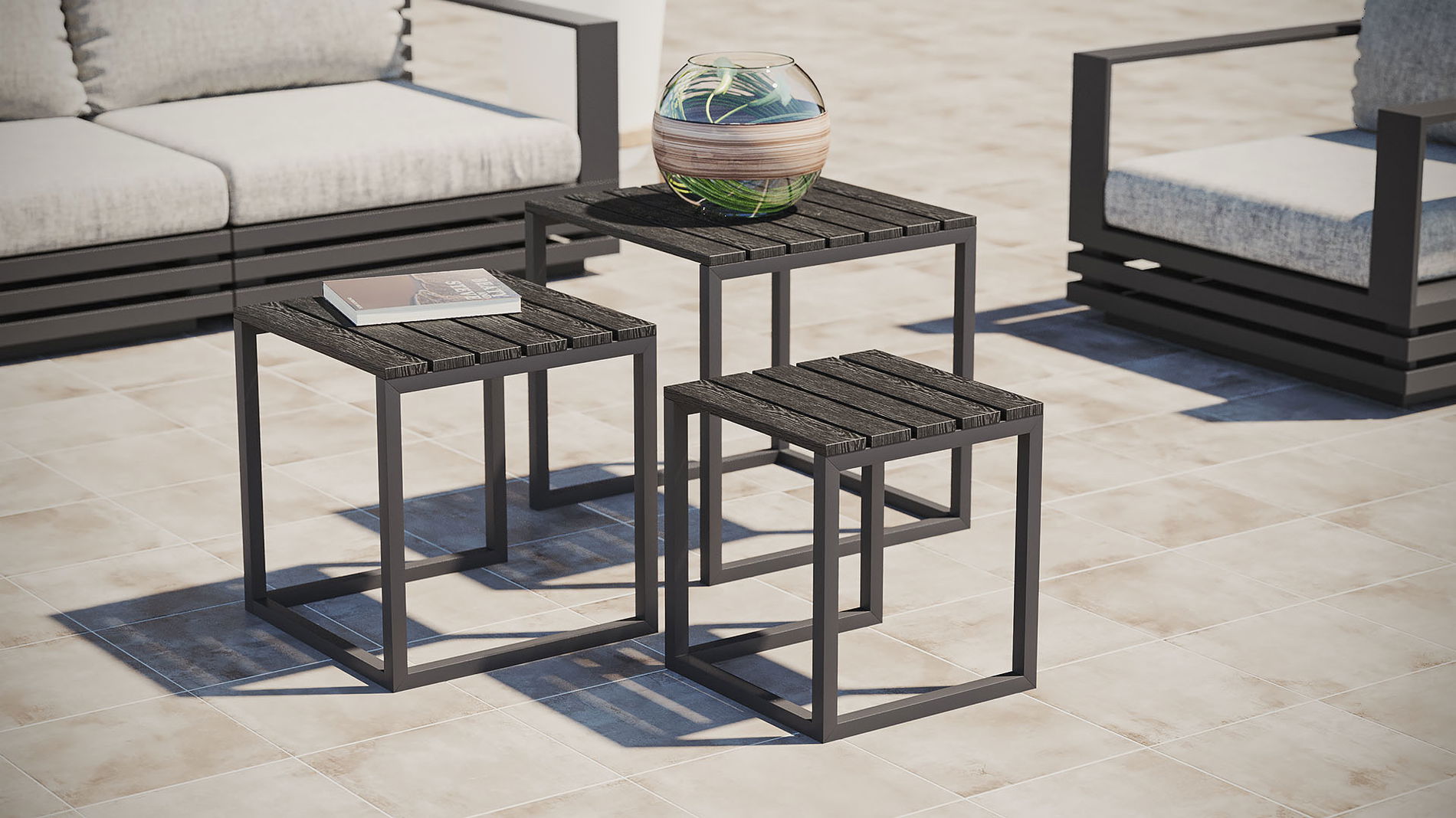 Tables gigognes collection graphite