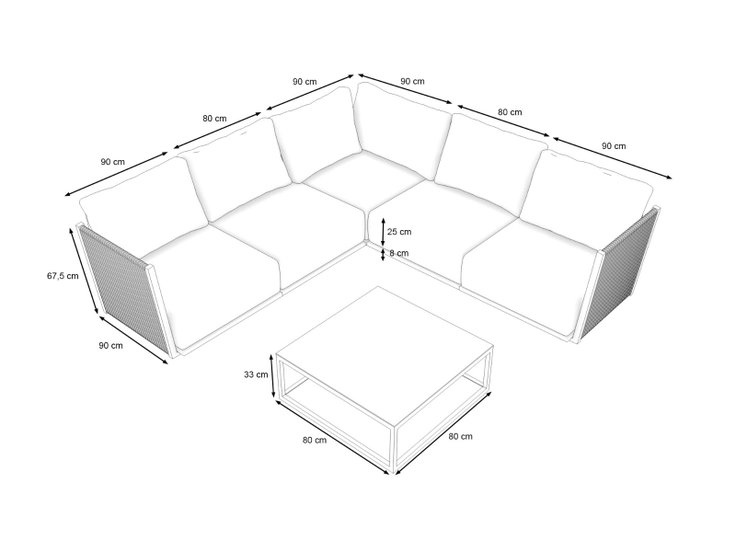 Dimensions du produit - Davina