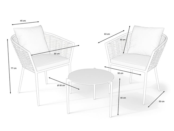 Dimensions du produit - Dahlia Bistro