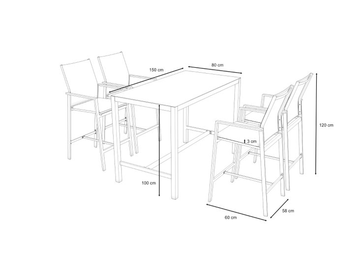 Dimensions du produit - Kali Dining M