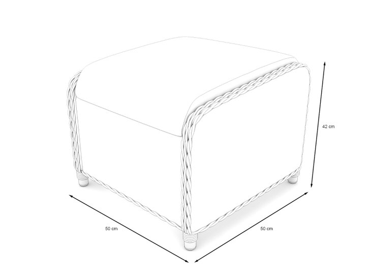 Dimensions du produit - Livia / Velia footstool