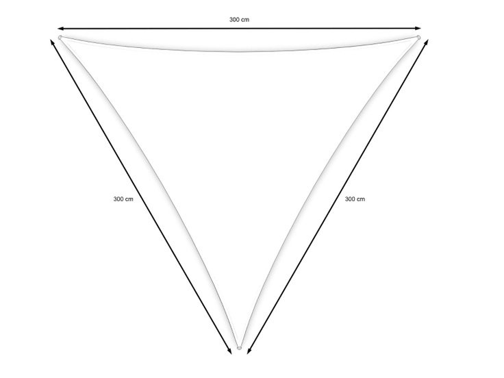 Dimensions du produit - Toile d'ombrage triangulaire - 3m