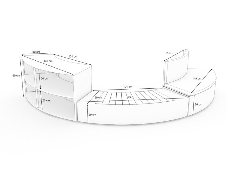 Dimensions du produit - Contour de Spa Maui L