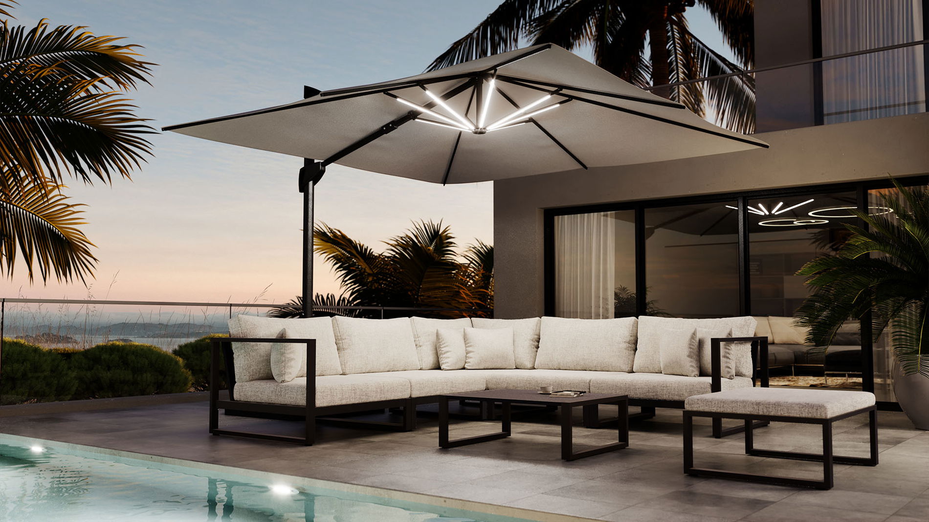 Louvre avec éclairage LED