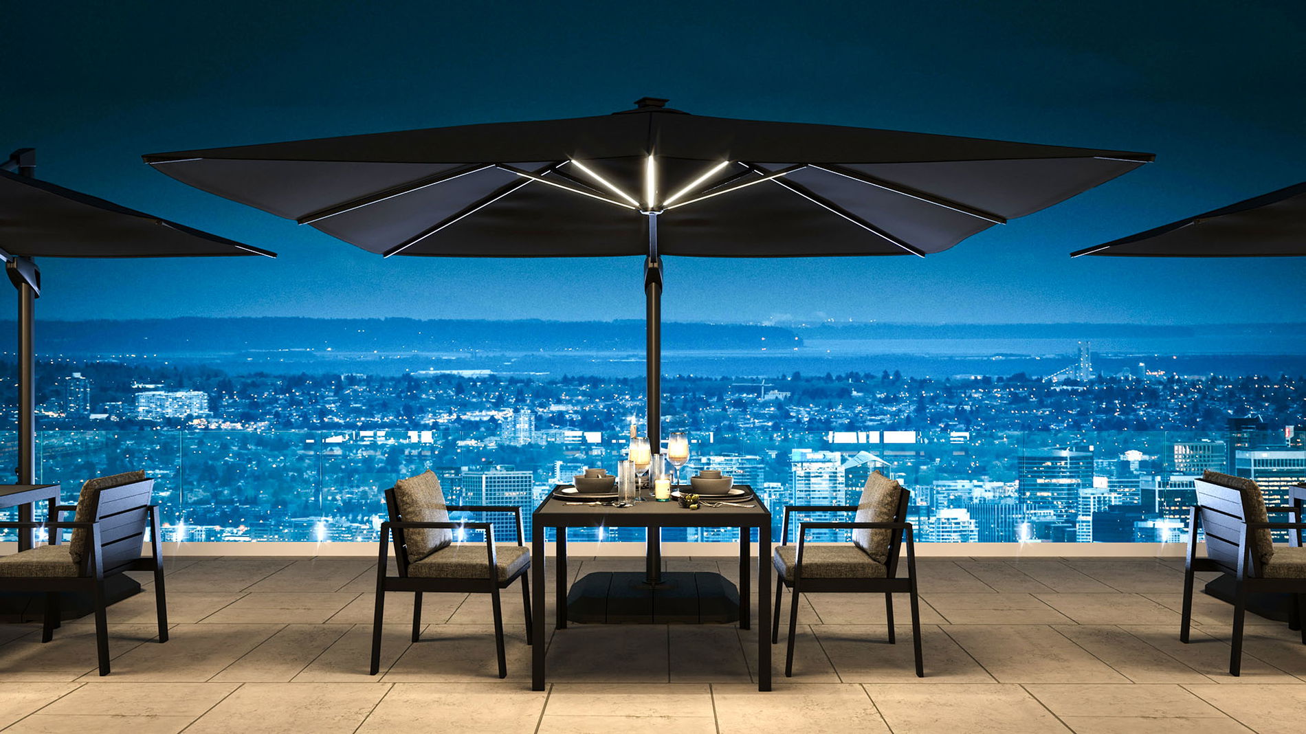 Louvre avec éclairage LED