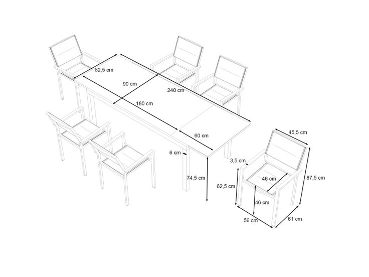 Dimensions du produit - Fabio Dining L