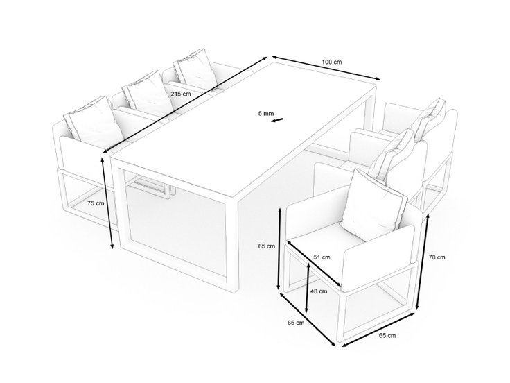 Dimensions du produit - Soyo Dining L