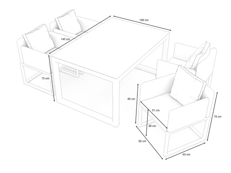 Dimensions du produit - Soyo Dining M