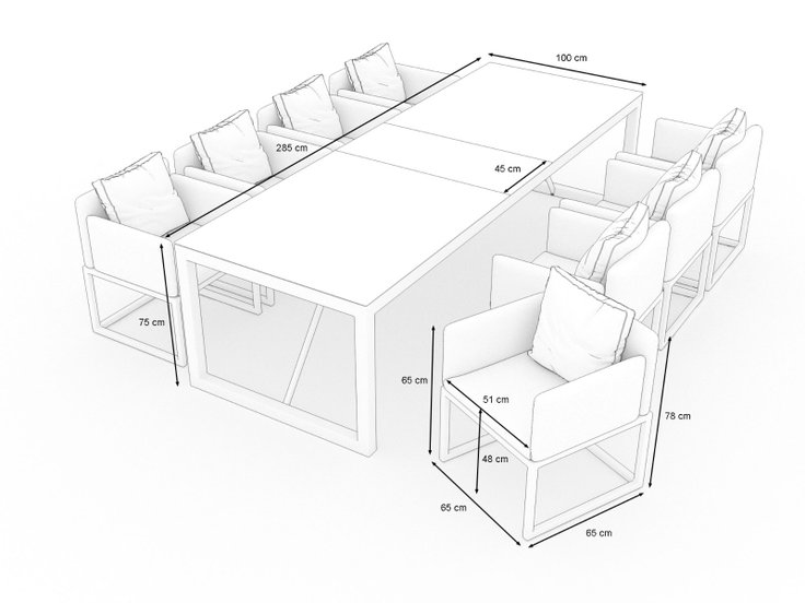 Dimensions du produit - Soyo Dining XL