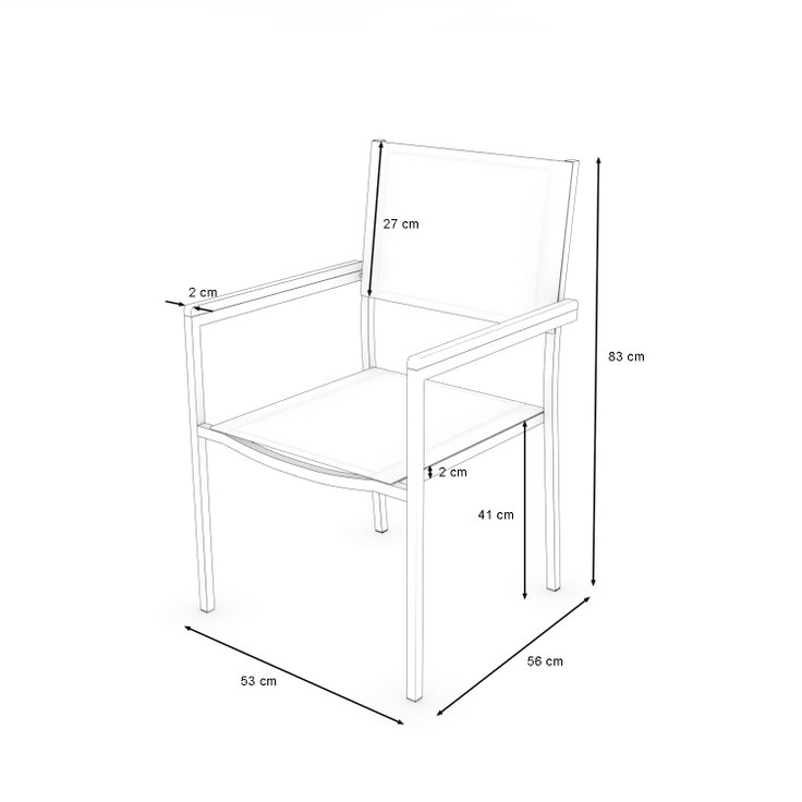 Dimensions du produit - Mango Chaise