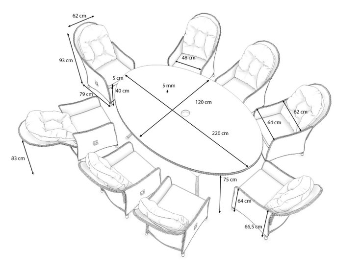 Dimensions du produit - Livia Relax XL