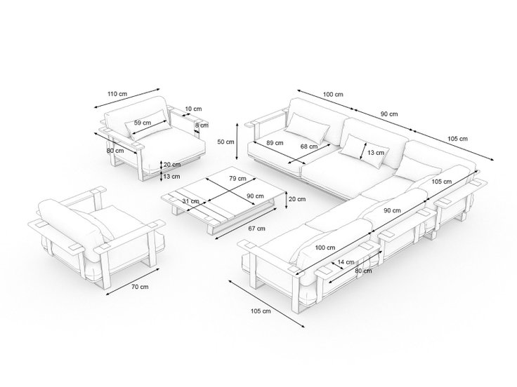 Dimensions du produit - Aura Lounge XL