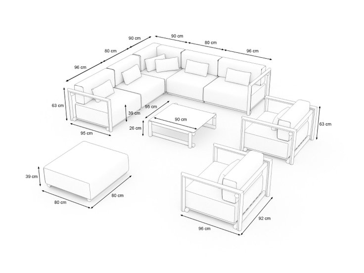 Dimensions du produit - Terra Lounge XL