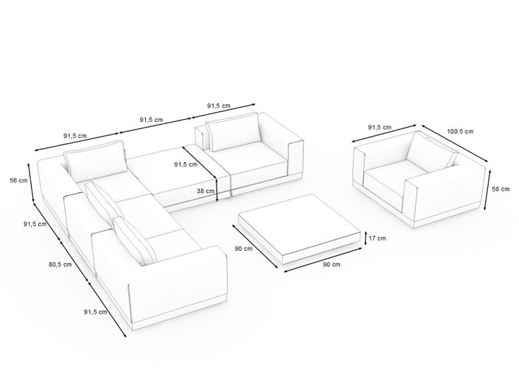Dimensions du produit - Inara Lounge L