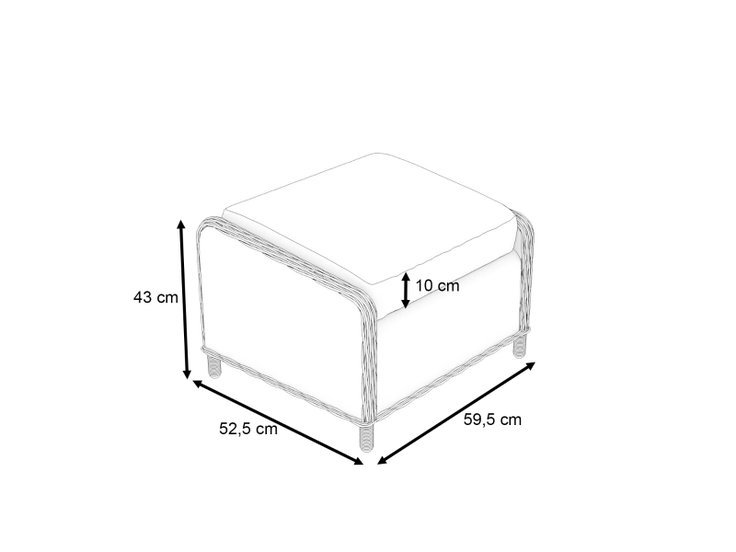 Dimensions du produit - 2x poufs Barola
