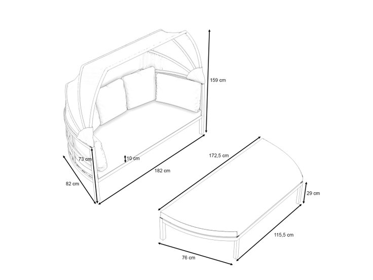 Dimensions du produit - Fabrizia
