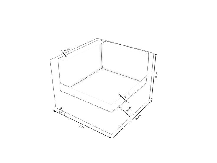 Dimensions du produit - Fauteuil d'angle Larentia