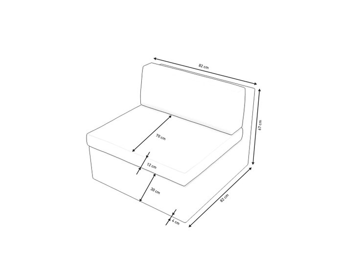 Dimensions du produit - Larentia E (1x chauffeuse)