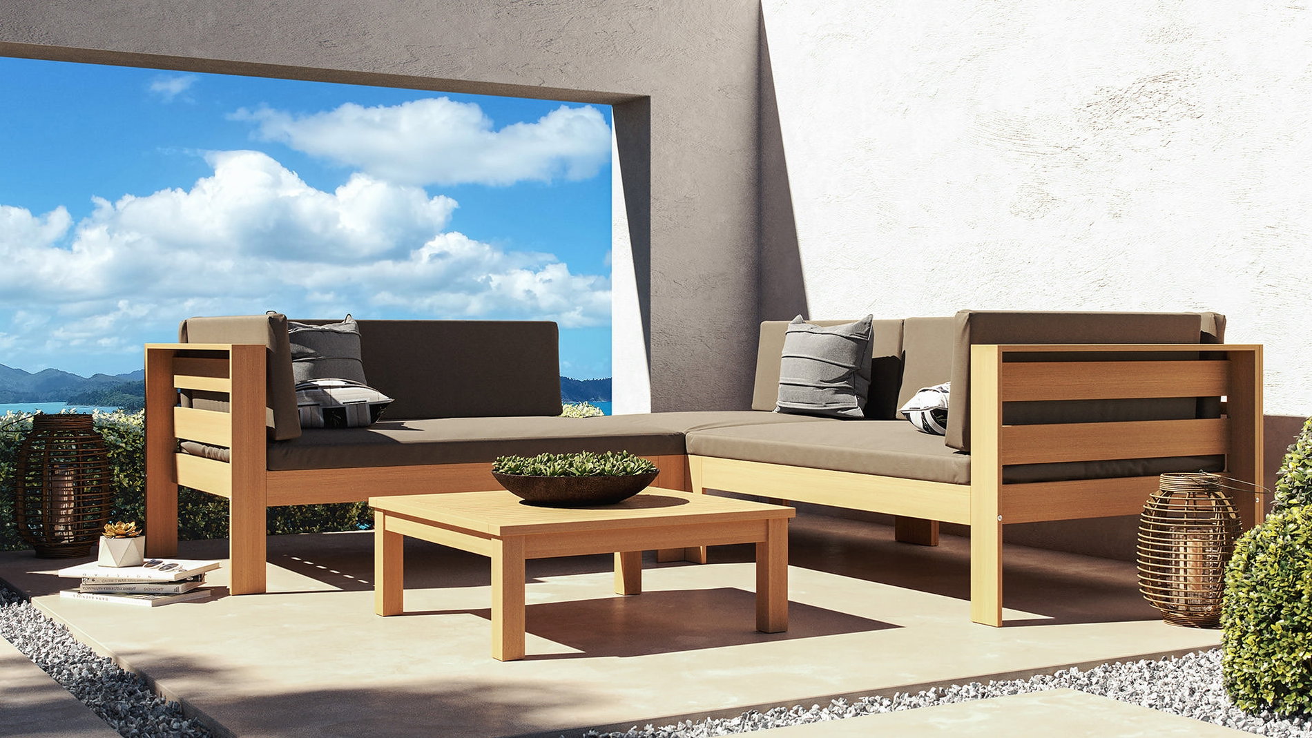 Salon de jardin en bois d'acacia MAIKO | artelia.fr